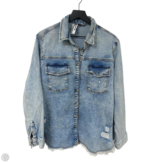 Jacket Denim By Pilcro In Blue Denim, Size: L