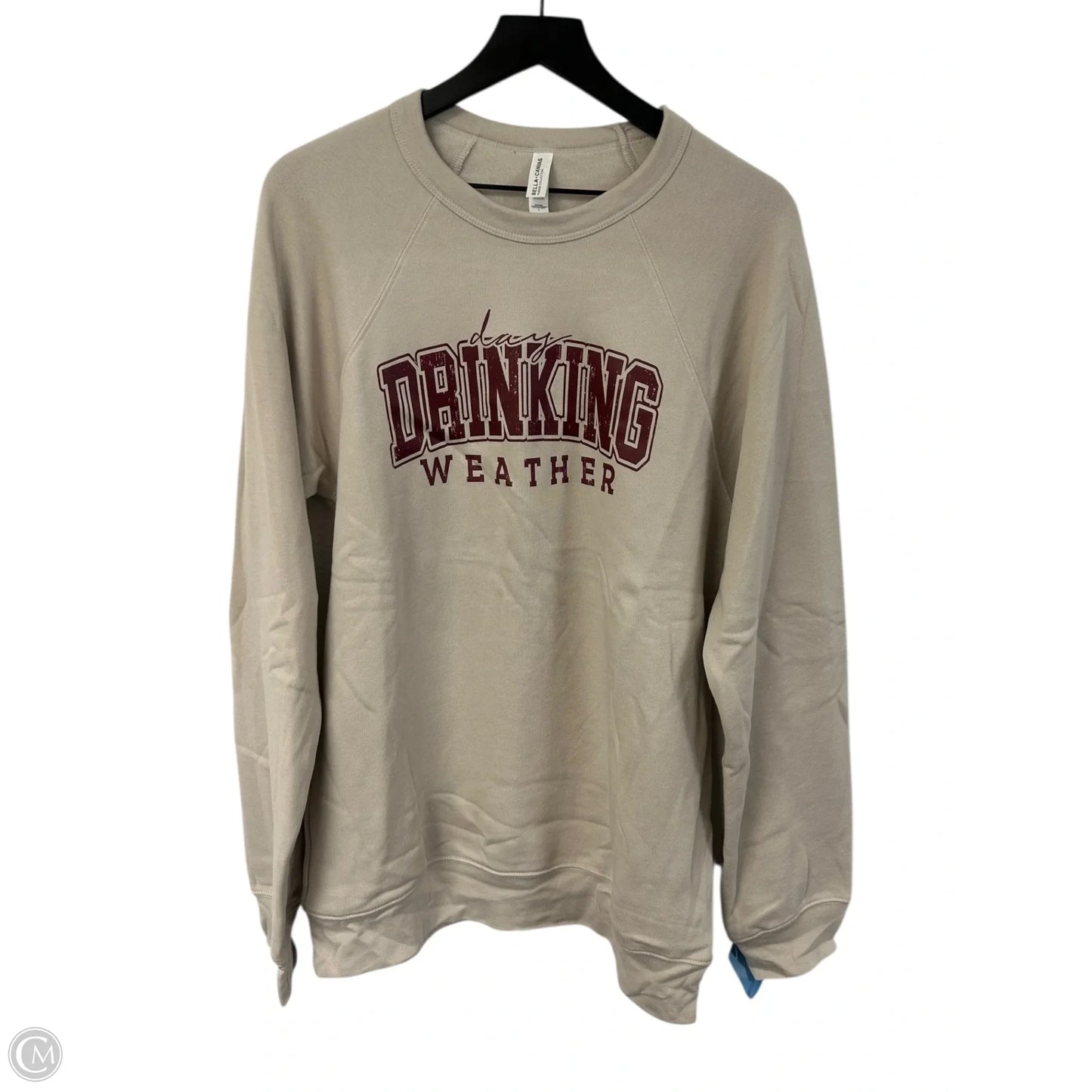 Sweatshirt Crewneck By Bella + Canvas In Tan, Size: L
