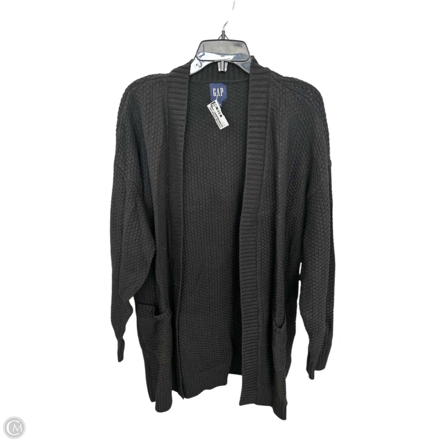 Sweater Cardigan By Gap In Black, Size: L