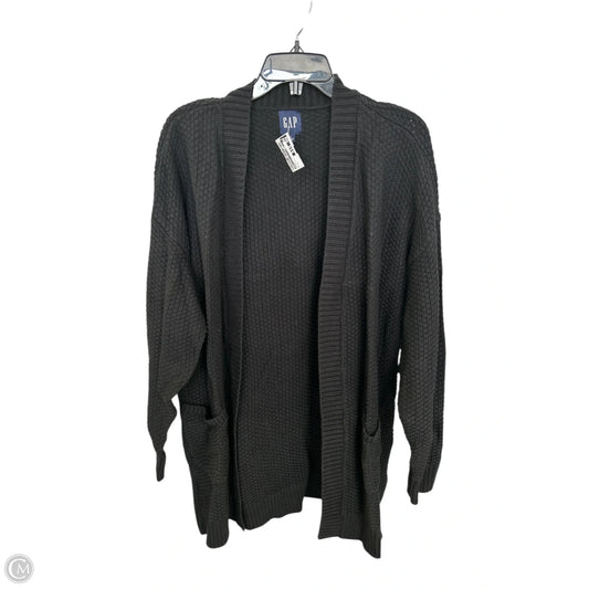 Sweater Cardigan By Gap In Black, Size: L