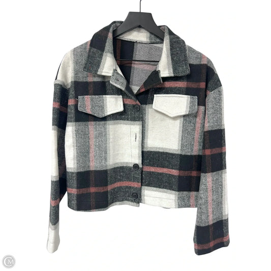 Jacket Shirt By Shein In Plaid Pattern, Size: M