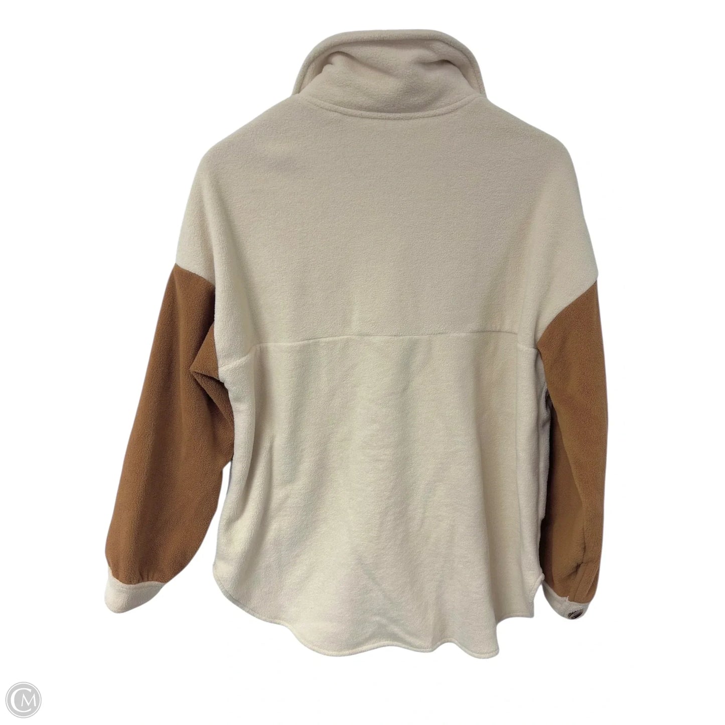 Jacket Shirt By Shein In Brown & Cream, Size: M