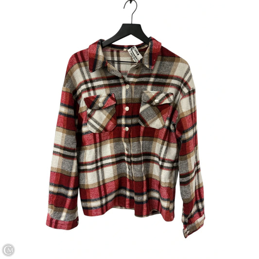 Jacket Shirt By Cmf In Plaid Pattern, Size: L