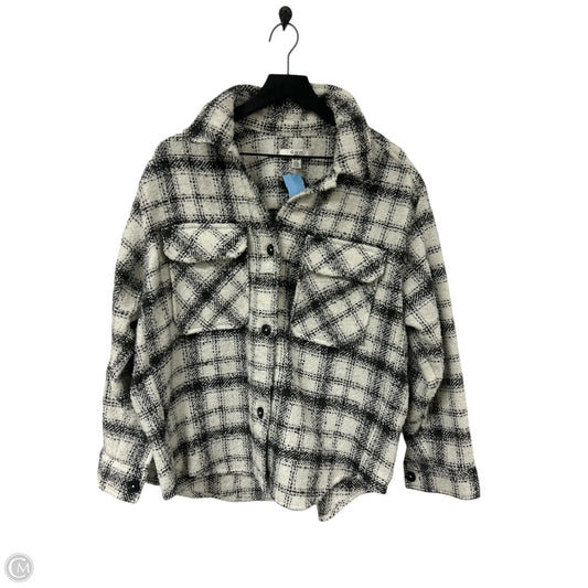 Jacket Shirt By Clothes Mentor In Grey & White, Size: Xl
