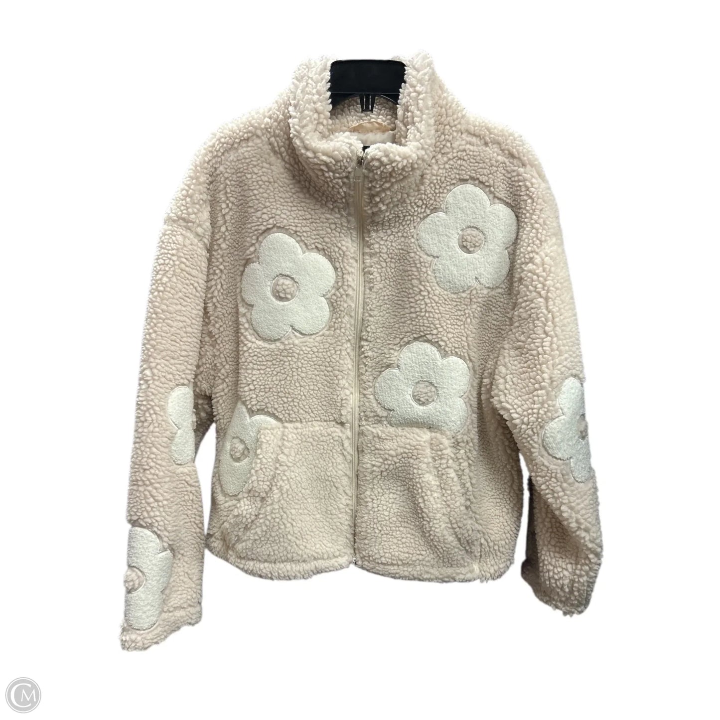 Jacket Faux Fur & Sherpa By Clothes Mentor In Cream, Size: M