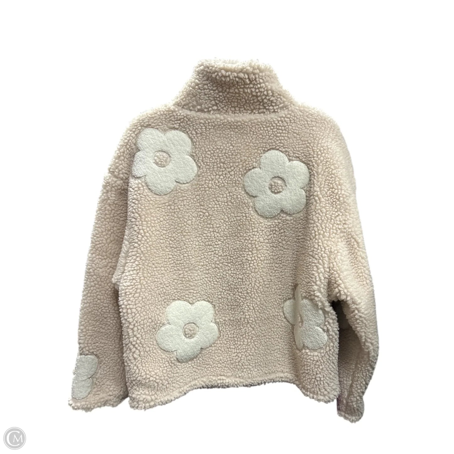 Jacket Faux Fur & Sherpa By Clothes Mentor In Cream, Size: M