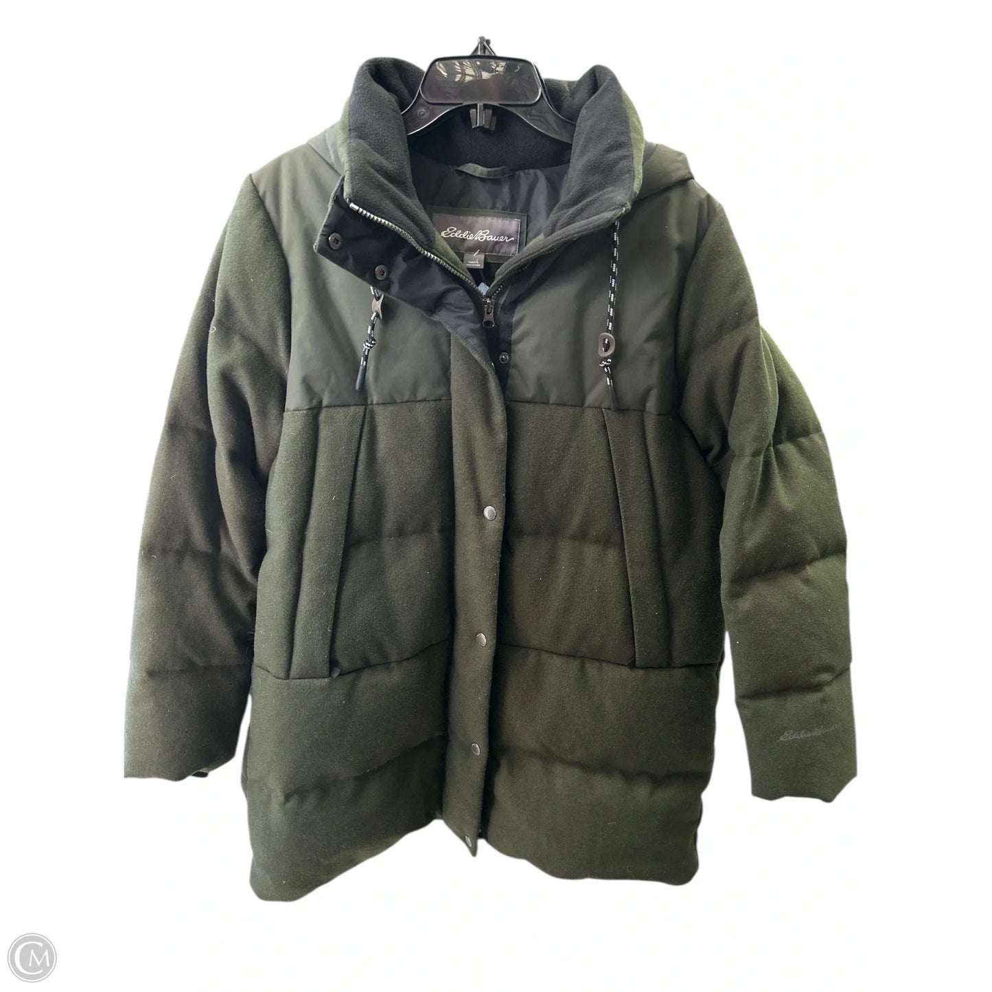 Coat Parka By Eddie Bauer In Green, Size: L