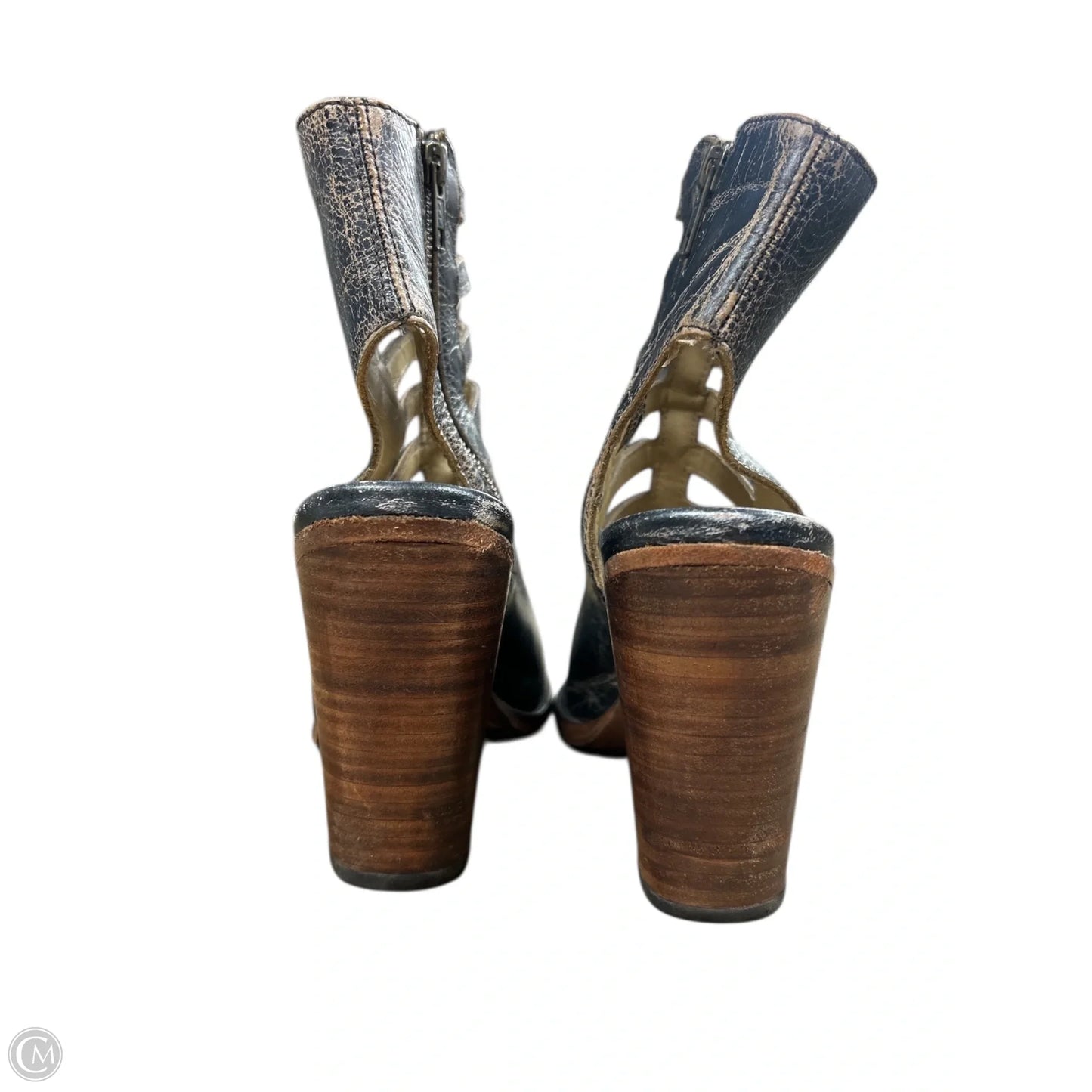 Sandals Heels Block By Bed Stu In Brown, Size: 9