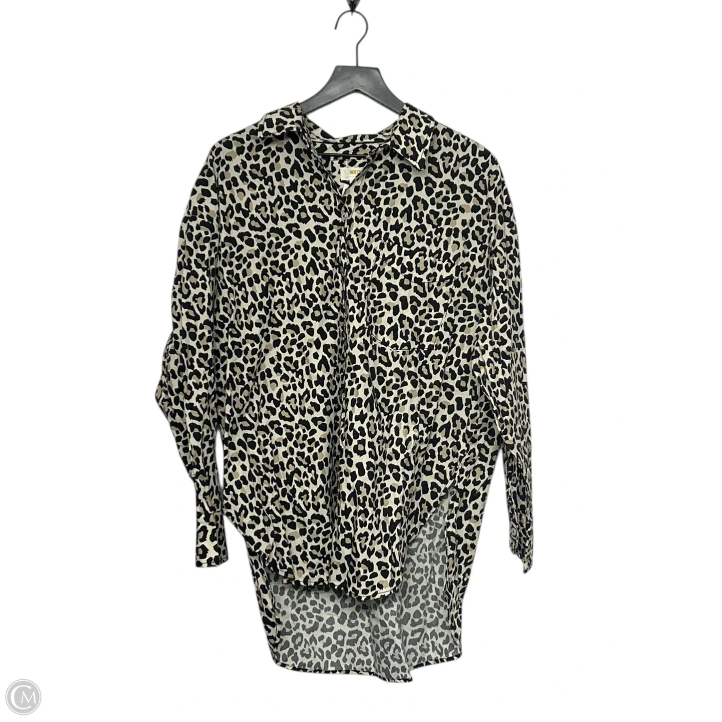 Blouse Long Sleeve By Maeve In Leopard Print, Size: L