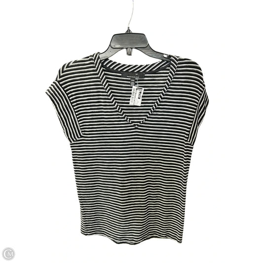 Top Short Sleeve By White House Black Market In Black & White, Size: Xxs