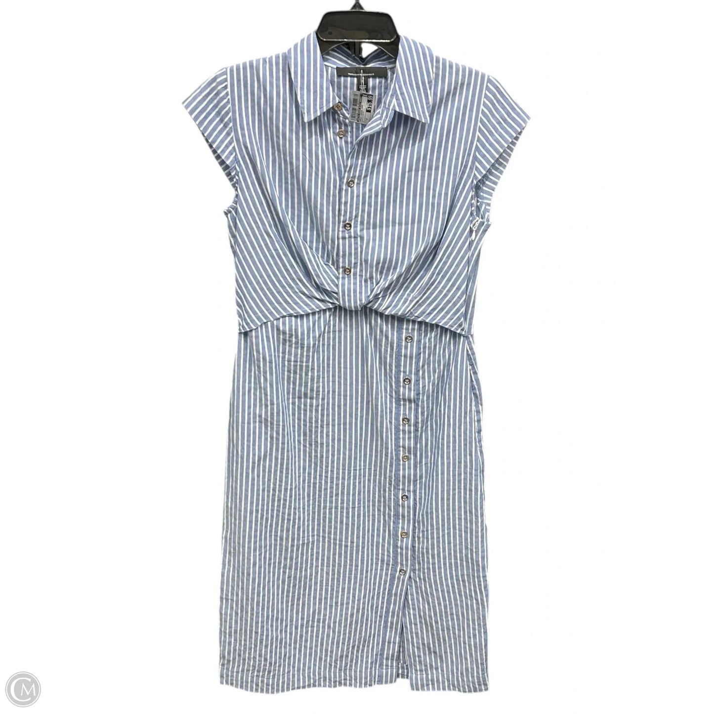 Dress Casual Midi By White House Black Market In Blue & White, Size: 0