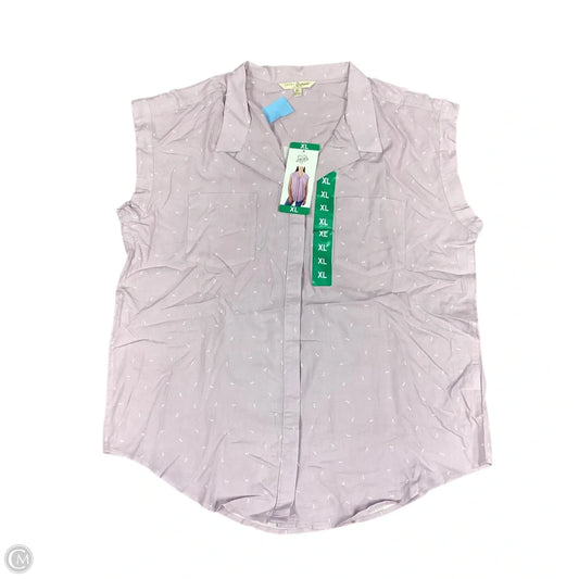 Blouse Short Sleeve By Jachs Girlfirend In Purple, Size: Xl