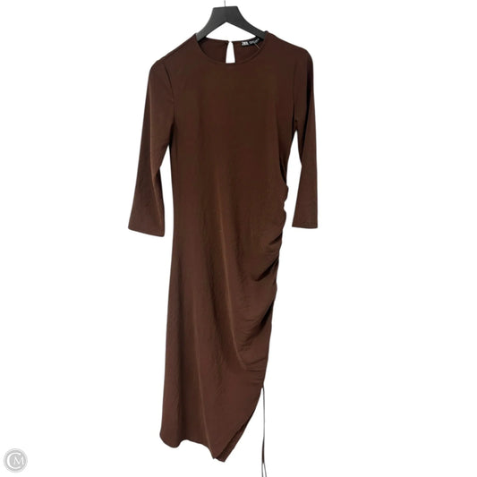 Dress Casual Maxi By Zara In Brown, Size: S