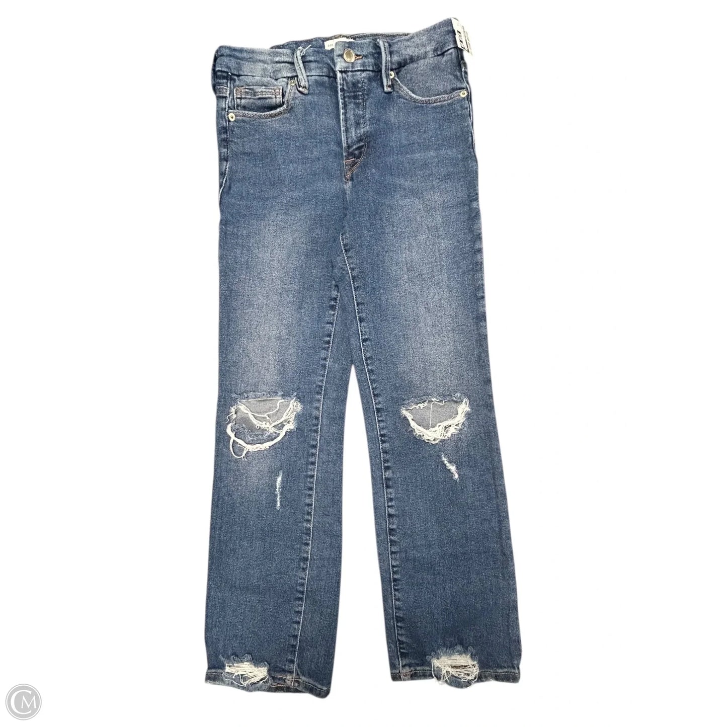 Jeans Straight By Good American In Blue Denim, Size: 4