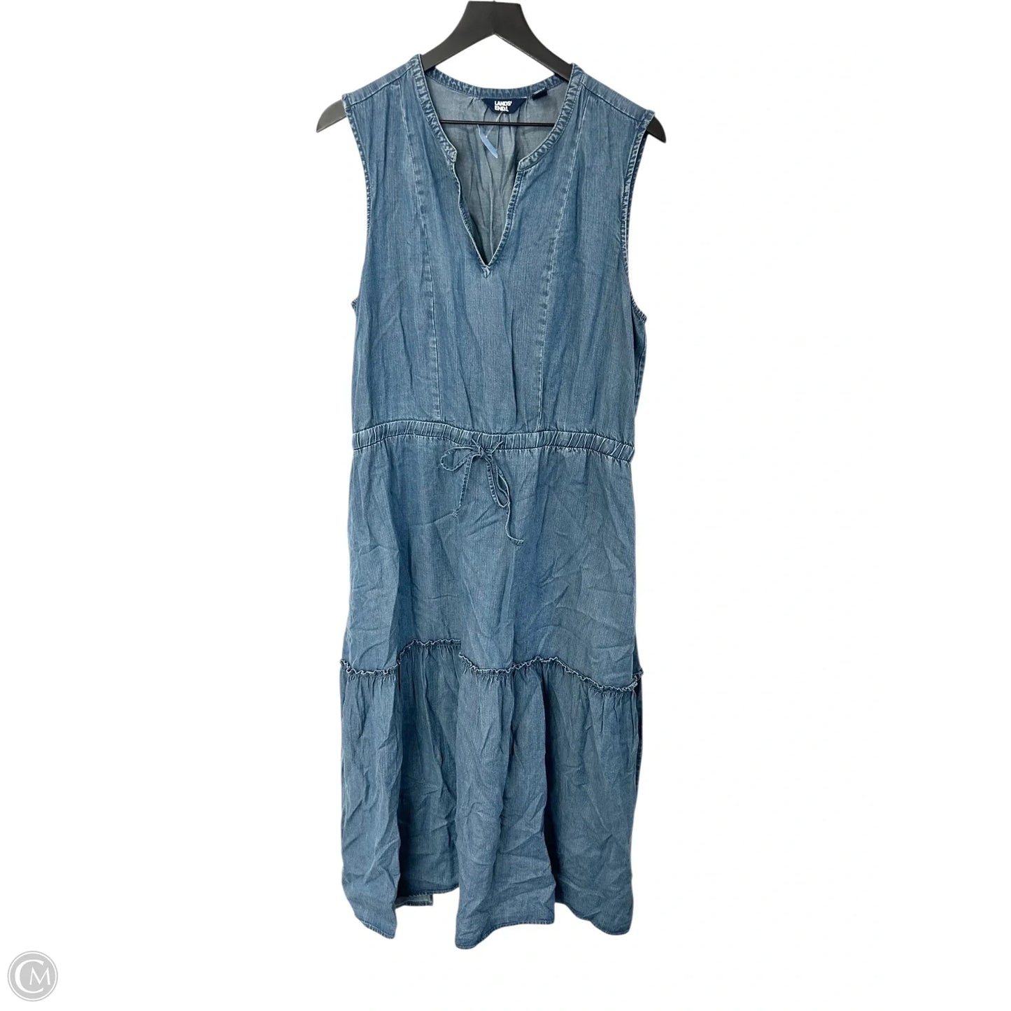 Dress Casual Maxi By Lands End In Blue Denim, Size: Xl