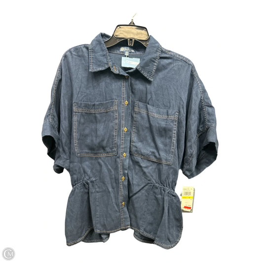 Blouse Short Sleeve By Democracy In Blue Denim, Size: M