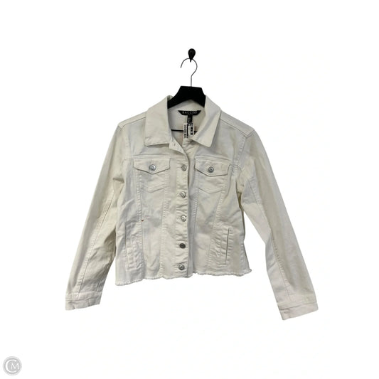 Jacket Denim By Baccini In White Denim, Size: M