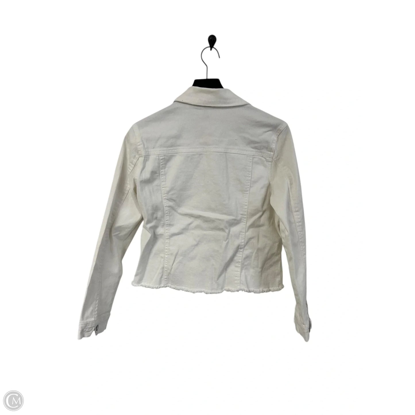 Jacket Denim By Baccini In White Denim, Size: M