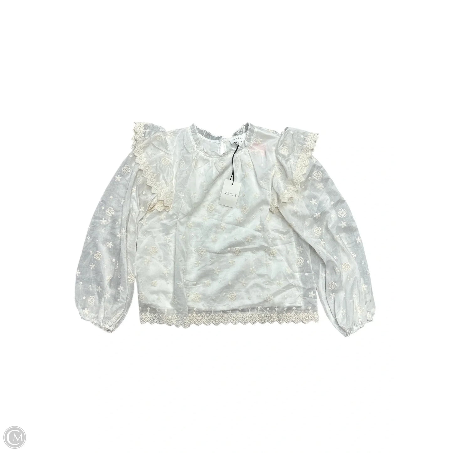 Top Long Sleeve By Mable In White, Size: S
