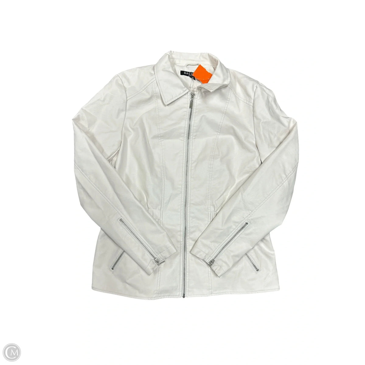 Jacket Moto By Baccini In White, Size: M