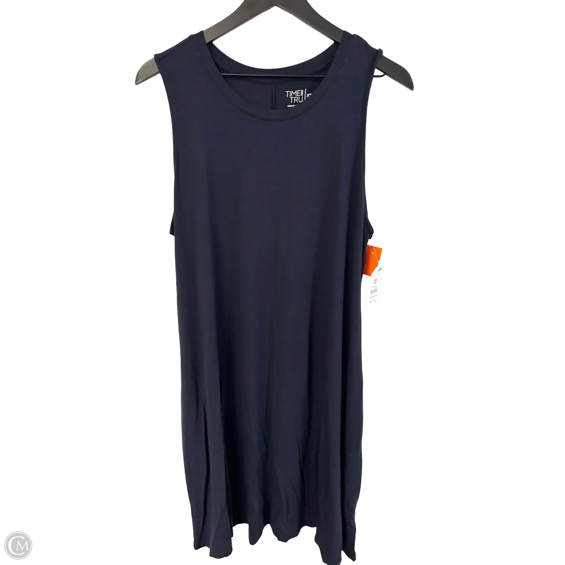 Dress Casual Short By Time And Tru In Navy, Size: Xxl Dress Casual Short By Time And Tru In Navy, Size: Xxl