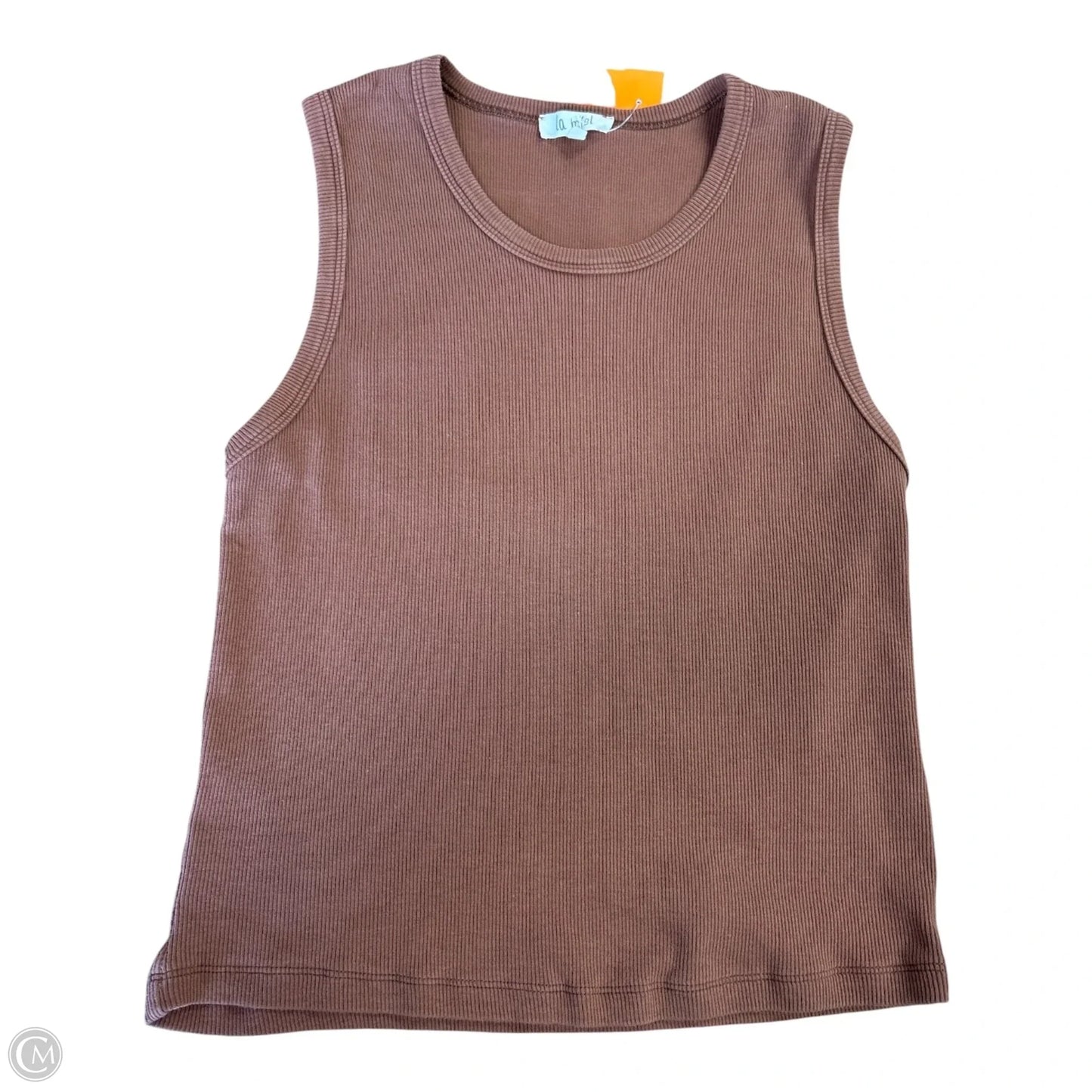 Top Short Sleeve Basic By La Miel In Brown, Size: L