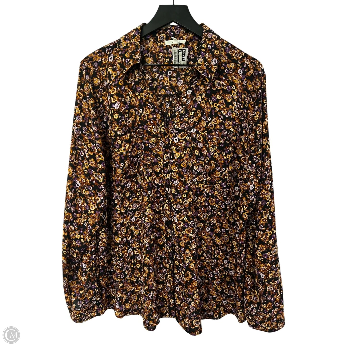Blouse Long Sleeve By Maurices In Floral Print, Size: Xxl
