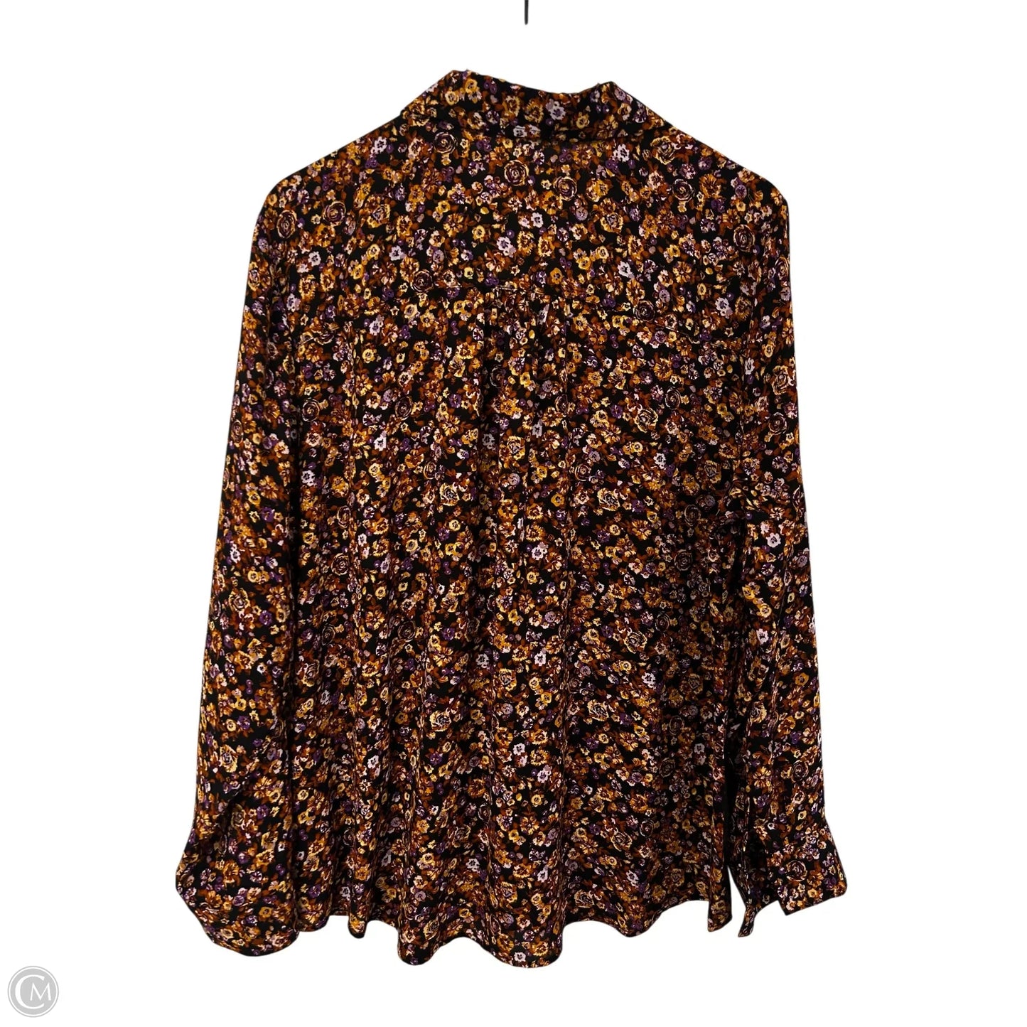 Blouse Long Sleeve By Maurices In Floral Print, Size: Xxl