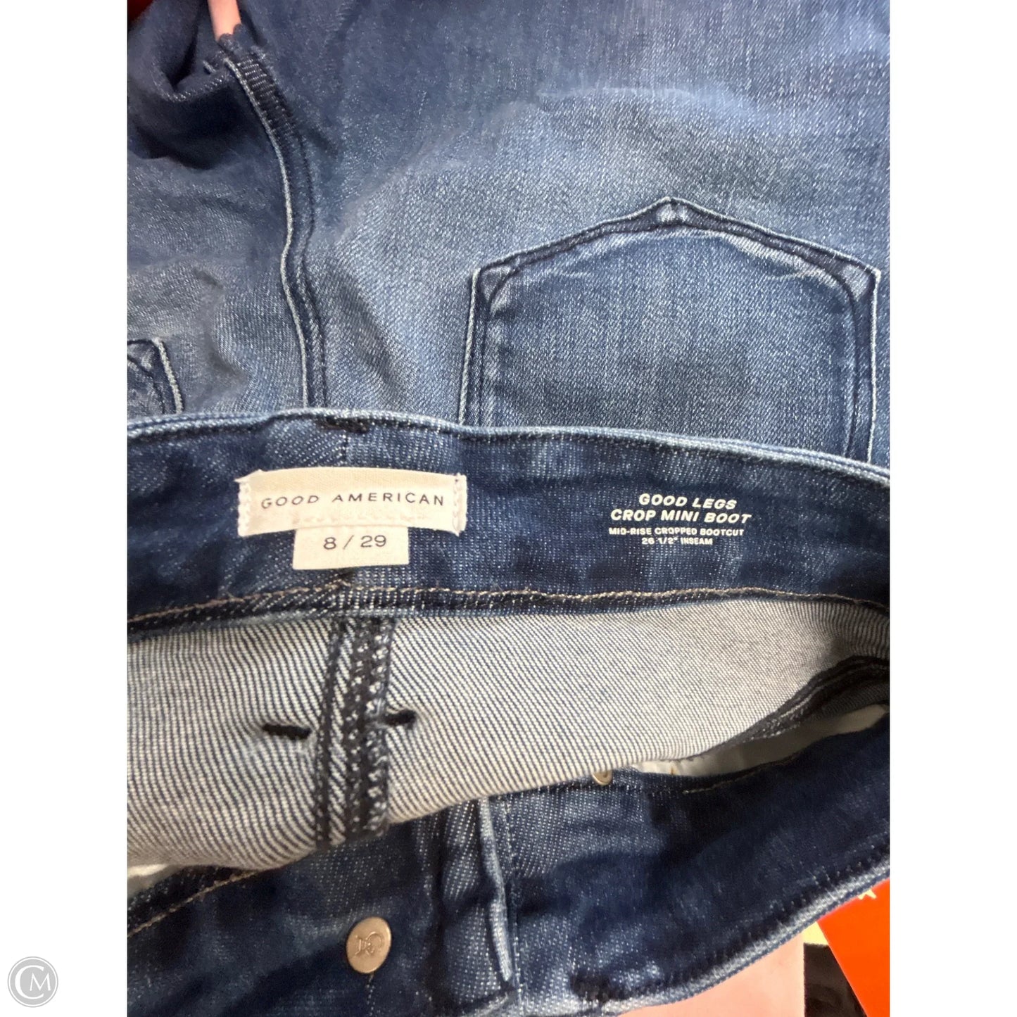 Jeans Boot Cut By Good American In Blue Denim, Size: 8