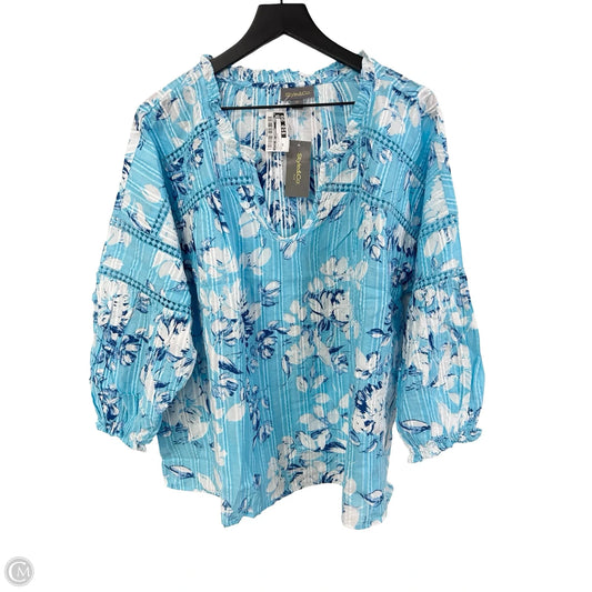 Top 3/4 Sleeve By Style And Company In Floral Print, Size: 2x