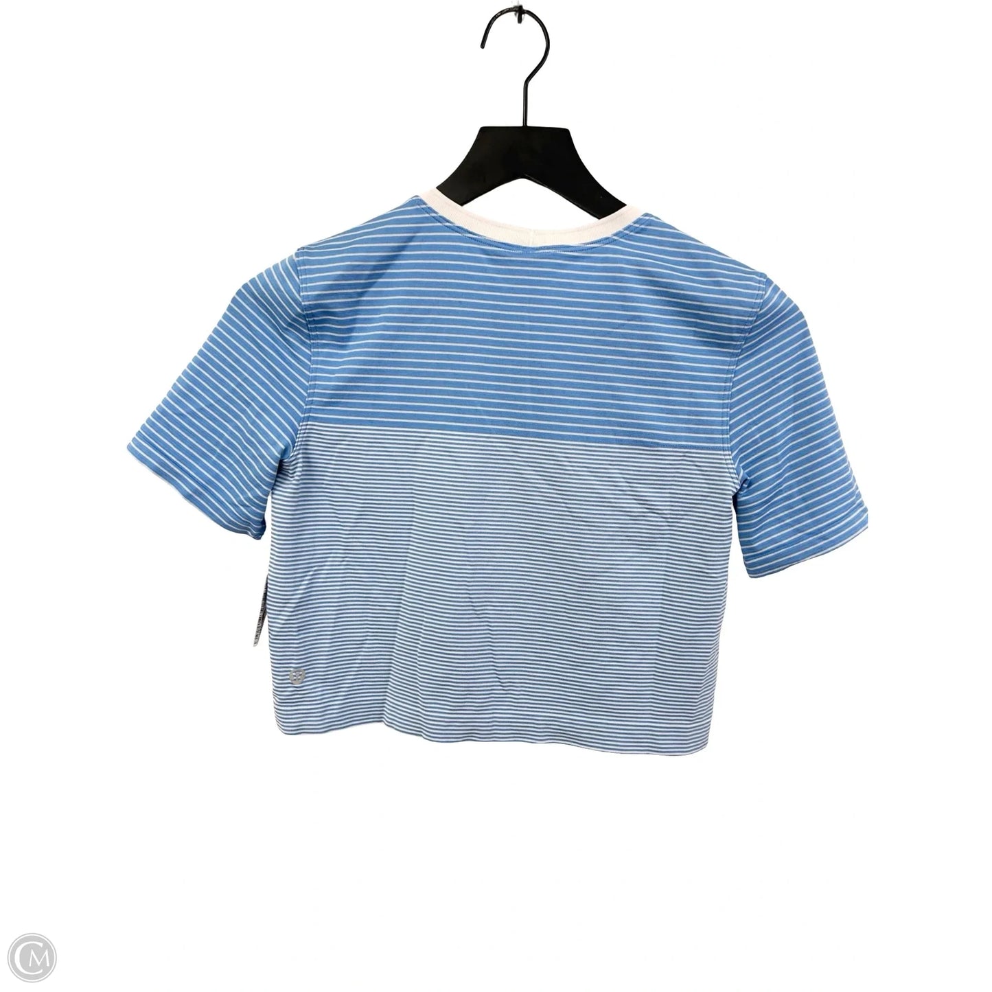 Athletic Top Short Sleeve By Lululemon In Blue & White, Size: Xs