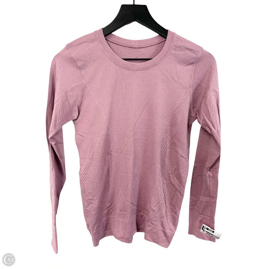 Athletic Top Long Sleeve Crewneck By Lululemon In Pink, Size: 8