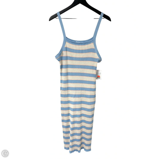 Dress Casual Midi By 89th And Madison In Blue & Cream, Size: Xl