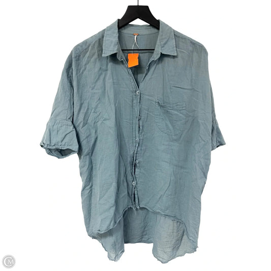 Blouse Short Sleeve By Free People In Blue, Size: S