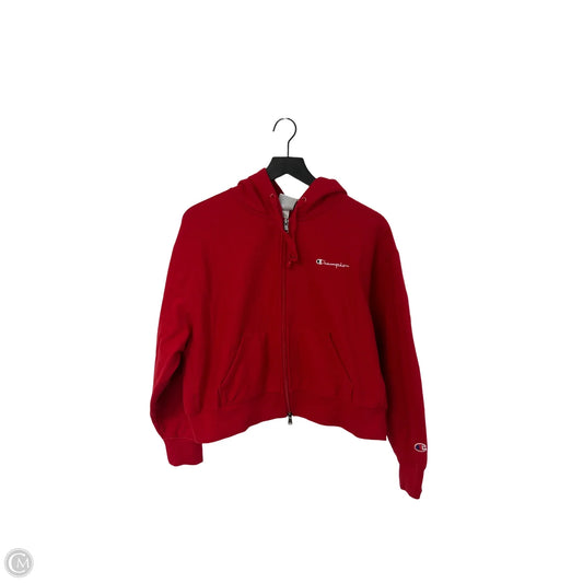 Sweatshirt Hoodie By Champion In Red, Size: L