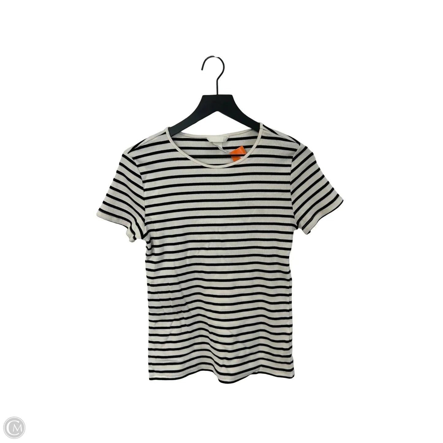 Top Short Sleeve Basic By H&m In Striped Pattern, Size: L