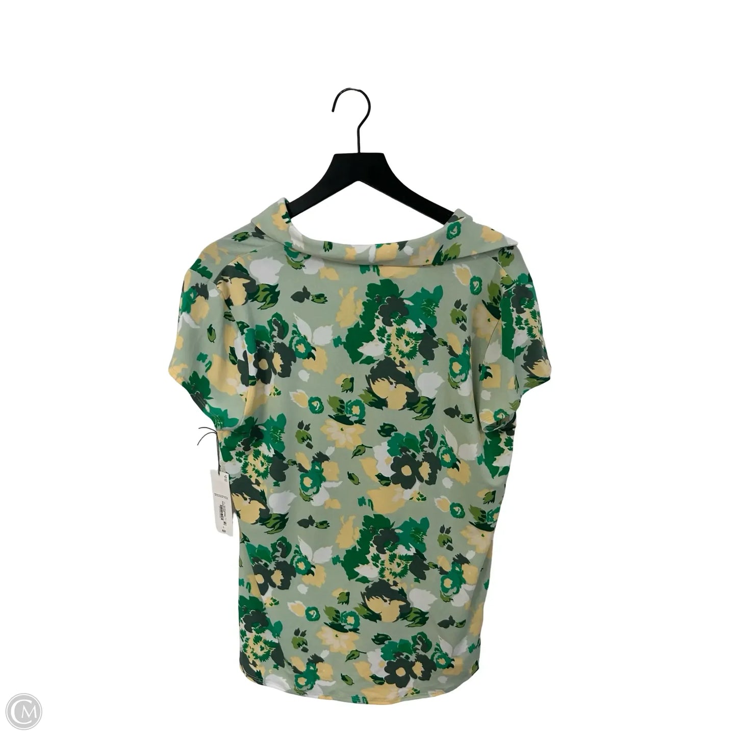 Top Short Sleeve By Liz Claiborne In Green & Yellow, Size: L