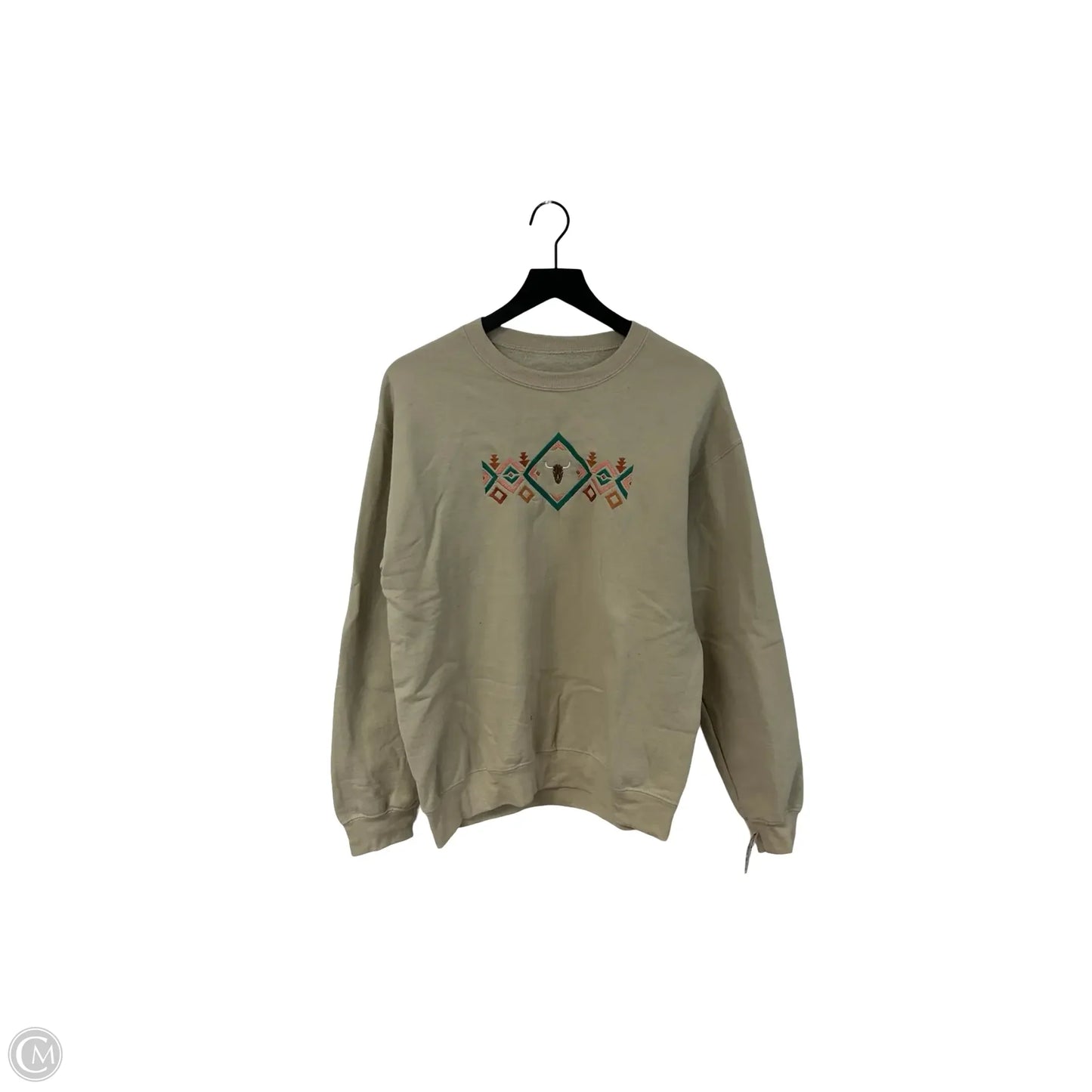 Sweatshirt Crewneck By Clothes Mentor In Tan, Size: M
