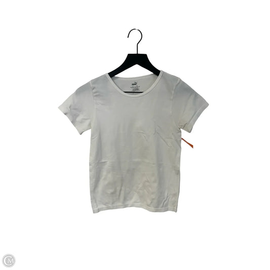 Athletic Top Short Sleeve By Puma In White, Size: L