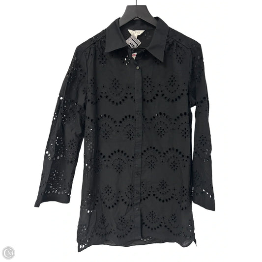Blouse Long Sleeve By Adiva In Black, Size: M