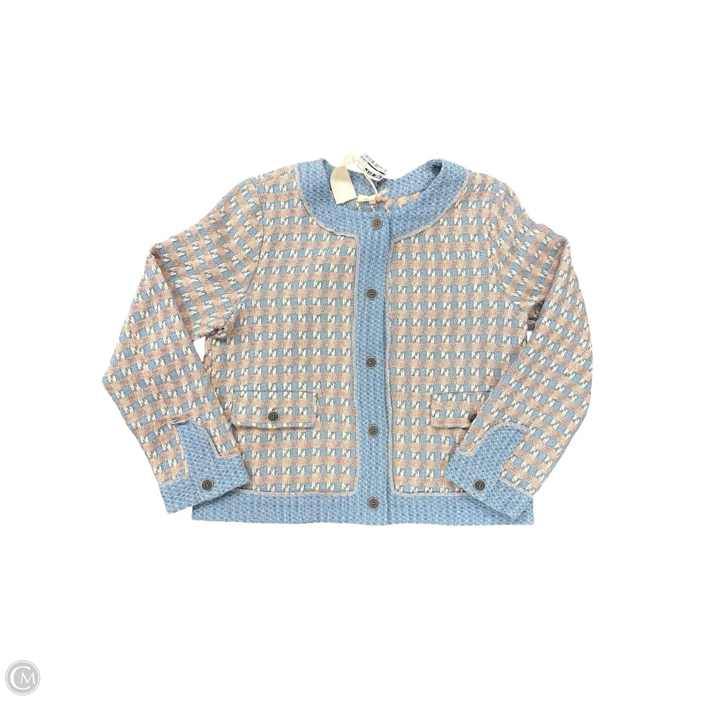 Blazer By Mystree In Blue & Tan, Size: L