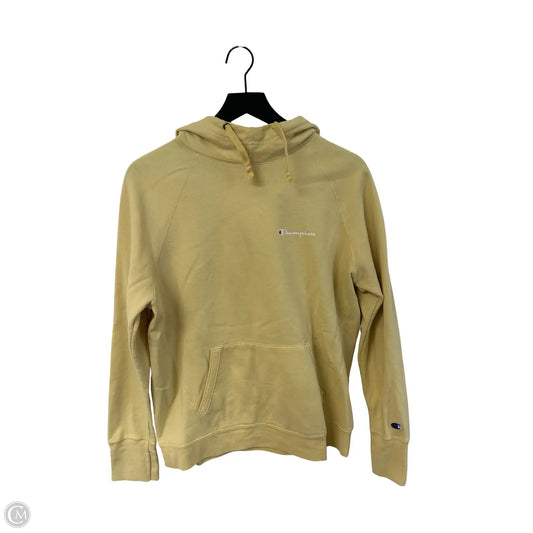Sweatshirt Hoodie By Champion In Yellow, Size: L