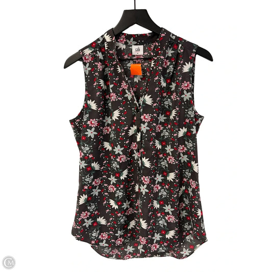 Top Sleeveless By Cabi In Floral Print, Size: M