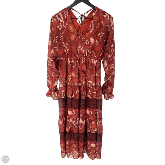 Dress Casual Maxi By Entro In Floral Print, Size: L