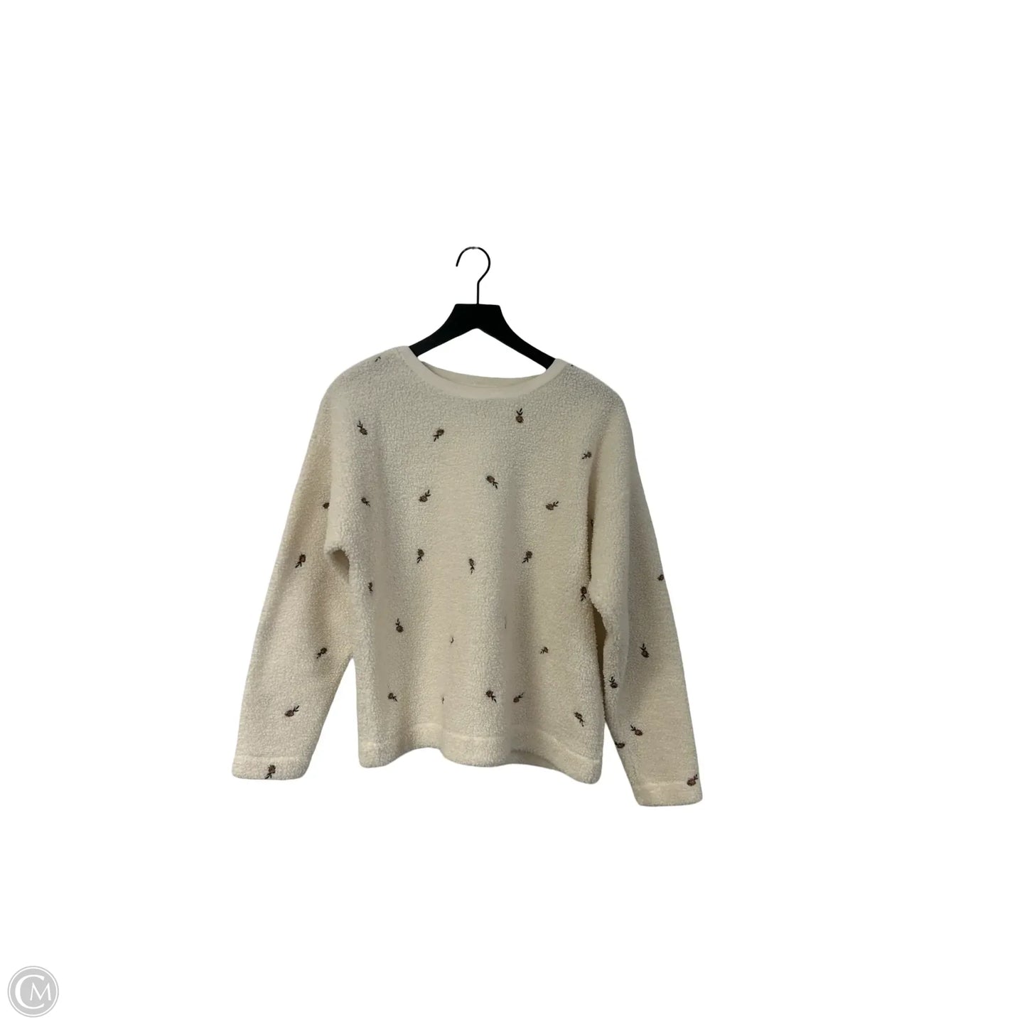 Sweatshirt Crewneck By Loft In Cream, Size: M