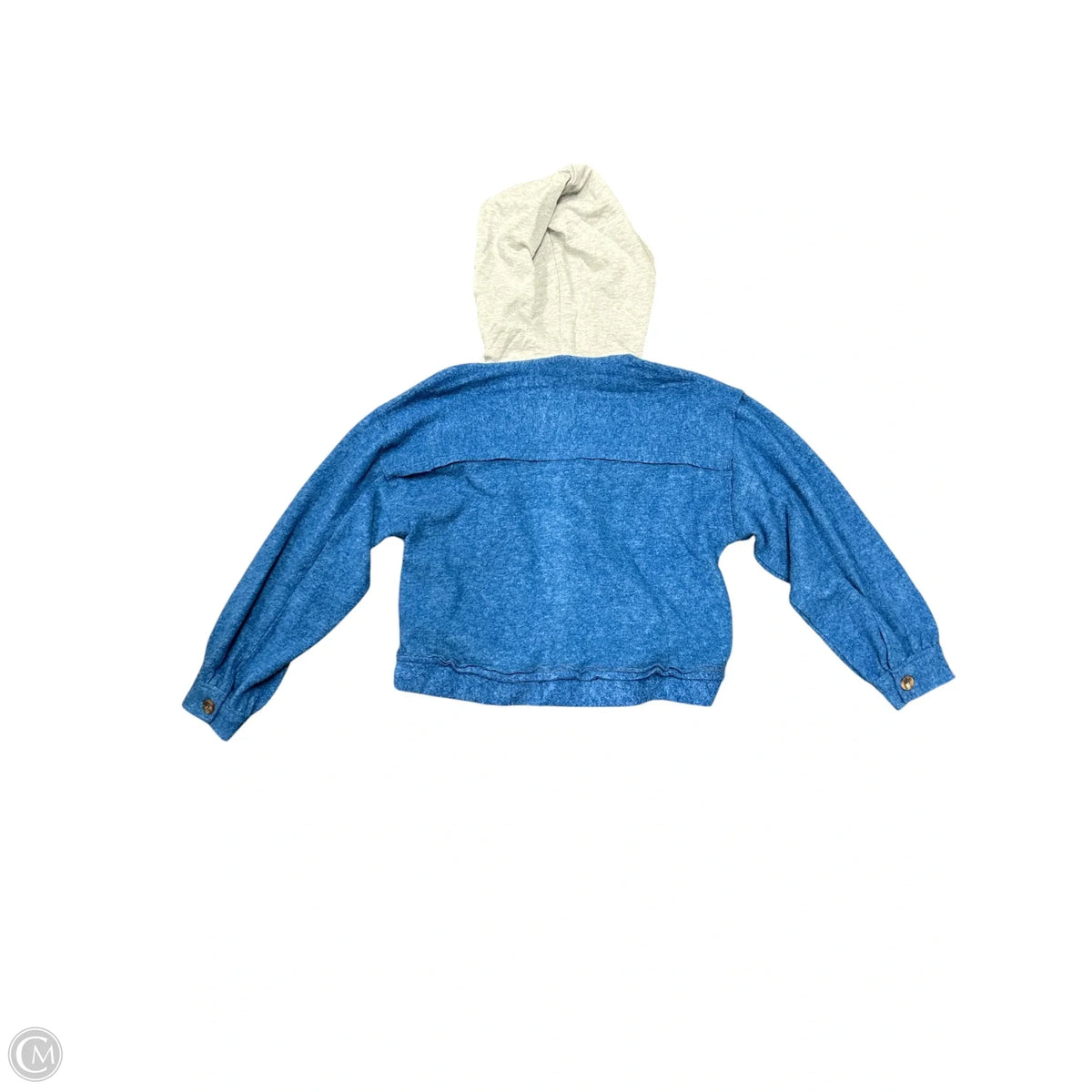 Jacket Shirt By Zenana In Blue, Size: S