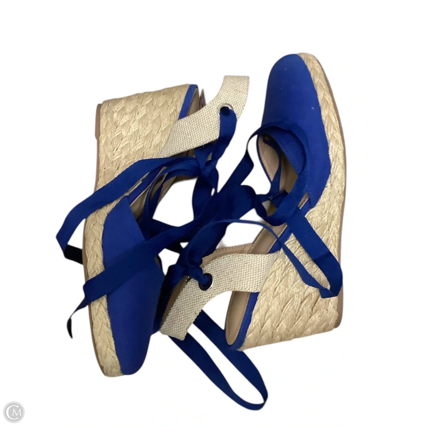 Shoes Heels Wedge By Cmf In Blue, Size: 9