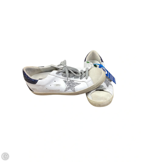 Shoes Luxury Designer By Golden Goose In Blue & White, Size: 9.5