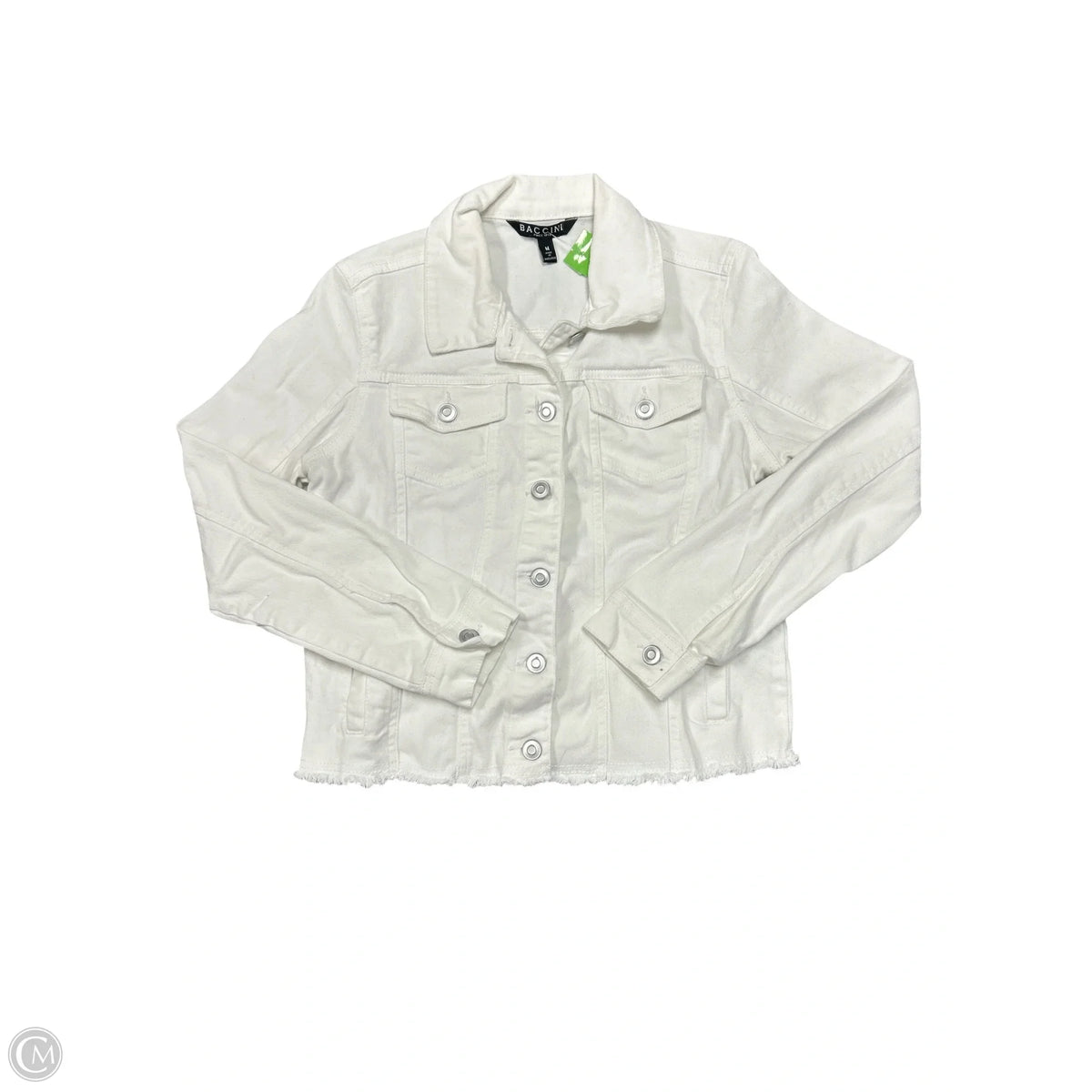 Jacket Denim By Baccini In White Denim, Size: M