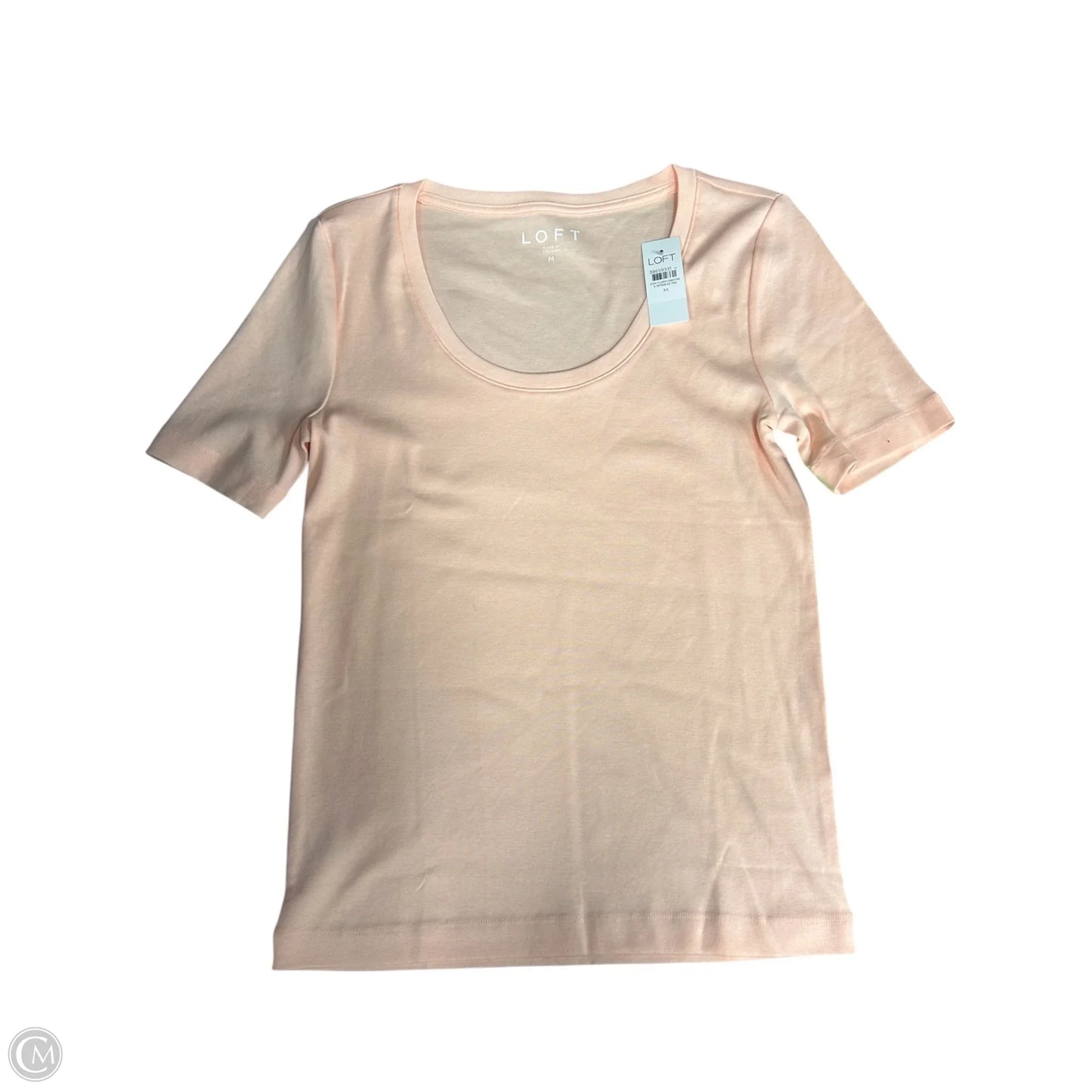 Top Short Sleeve Basic By Loft In Peach, Size: M